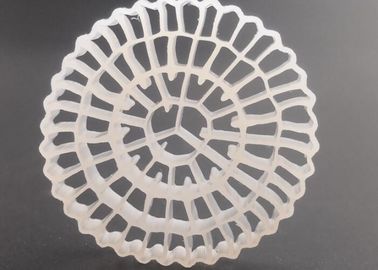 شراء مساحة السطح الكبيرة 25 * 4mm واللون الأبيض المواد البكر HDPE MBBR وسائل الفيلم الحيوي online manufacture