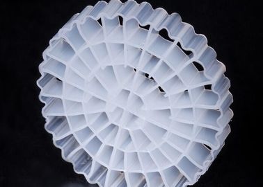 شراء مادة HDPE العذراء MBBR Bio Media K5 اللون الأبيض مع 25 * 4mm الحجم لمعدات IFAS online manufacture