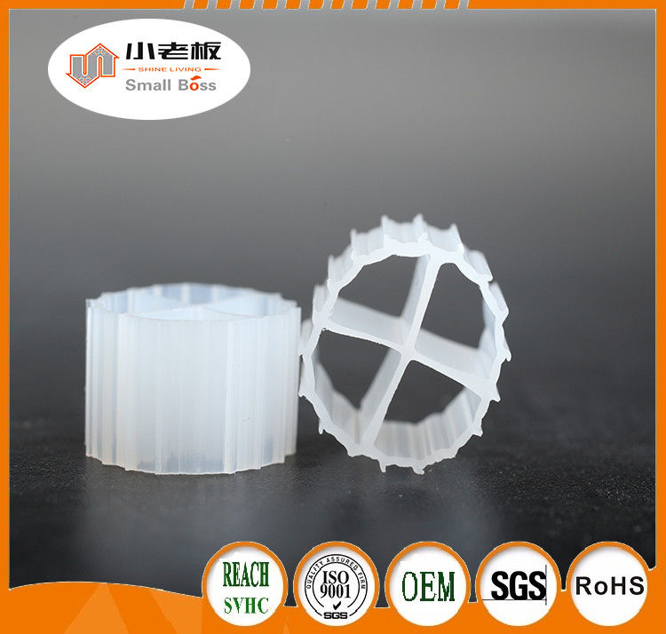 11 * 7mm لون طبيعي ومادة HDPE العذراء MBBR حامل فيلم بيولوجي