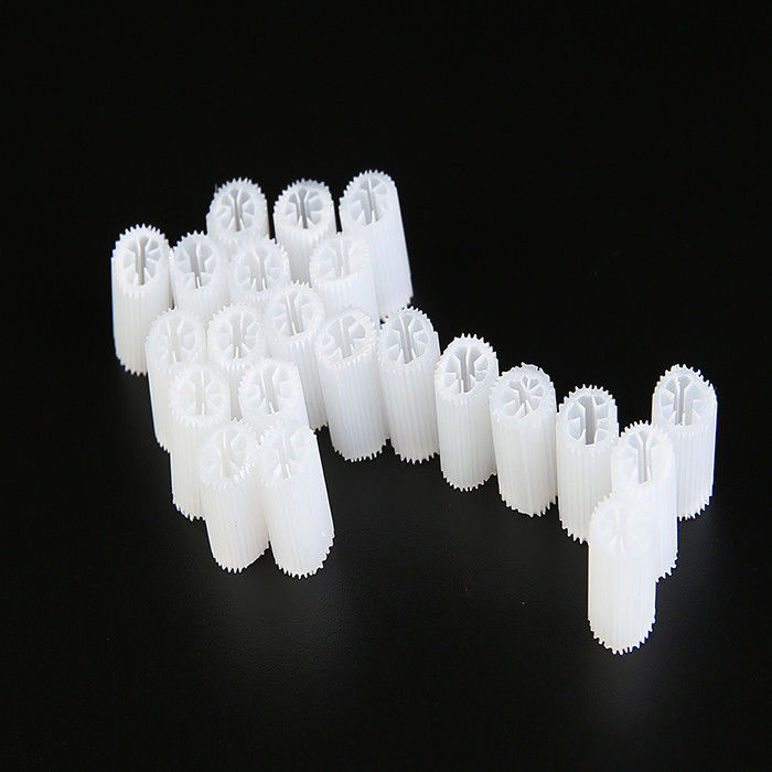 Virgin MBBR Bio Media الحجم الثقيل 5*10mm البيضاء Virgin HIPS المادة البلاستيكية Biocell