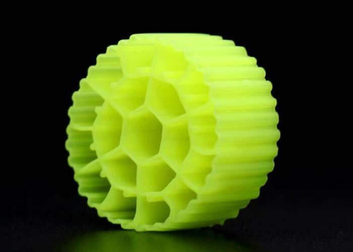 الأصفر Mbbr كرات البلاستيك البيولوجية وسائل المرشح لسمك السمك 25mm X 12mm القالب الساخن