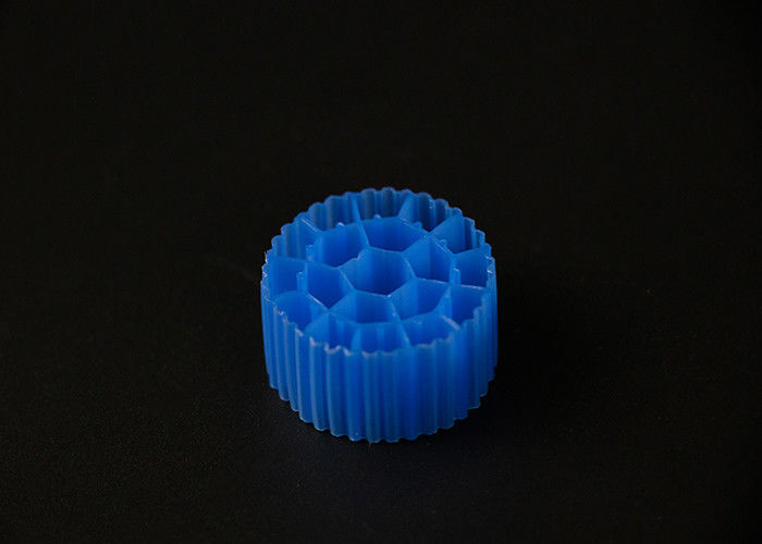 19 غرفه PE05 مادة HDPE MBBR الوسائط المرشحة اللون الأزرق