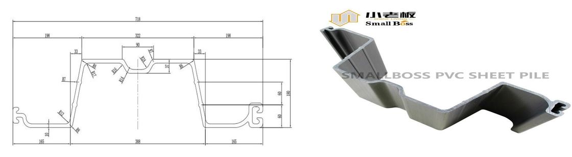 مادة بلاستيكية معاد تدوير كومة ورق PVC لمعالجة المياه حل اللون الرمادي